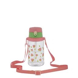 GUCHIGU Kids Pink & Green Printed Sipper Water Bottle with Straw-600 ML-53