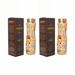 Tambra Copper-Toned & Orange 2 Pcs Copper Printed Water Bottle 1.9 ltr-38