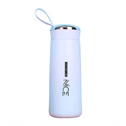 WELOUR Blue Single Glass Printed Water Bottle-14