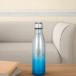 Living scapes by Pantaloons Teal Blue & Grey Stainless Steel Water Bottle-750ml-image-53