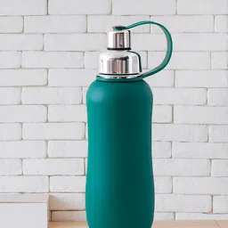 Kuber Industries Green & Silver-Toned Single Stainless Steel Solid Water Bottle-image-52