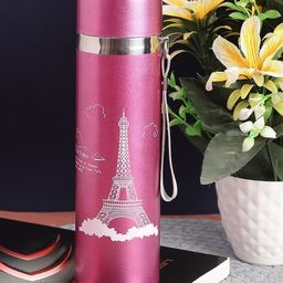 PASSION PETALS Pink & White Stainless Steel Water Bottle-image-60