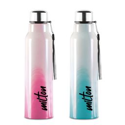 Milton Blue Set of 2 Stainless Steel Printed Water Bottle-image-9