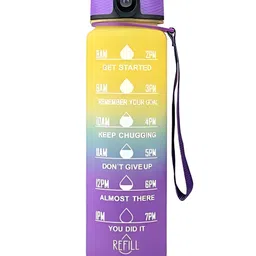 WELOUR Multicoloured Single Plastic Printed Water Bottle-28