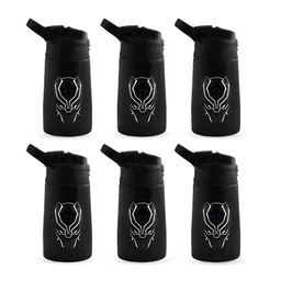 Kuber Industries Black & Silver-Toned 6 Pieces Stainless Steel Water Bottle 350 ml-image-72