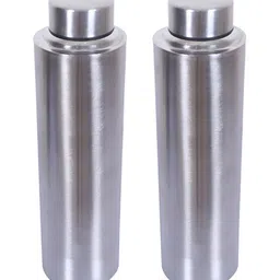 Kuber Industries Silver-Toned 2 Pieces Stainless Steel Single Wall Water Bottle 1.3L-20