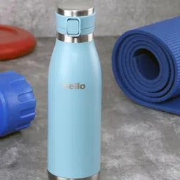 Cello Duro Top Blue Printed Stainless Steel Water Bottle - 600 ML-image-10