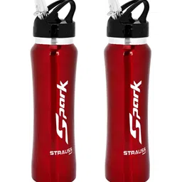 STRAUSS Red 2 Pieces Stainless Steel Solid Water Bottle-image-104