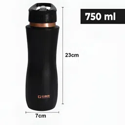 Kuber Industries Black & Copper-Toned Set of 4 Copper Solid Water Bottle-image-80