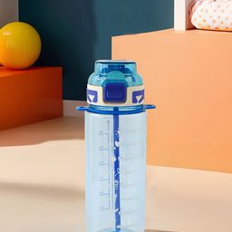 Kuber Industries Blue Single Plastic Printed Water Bottle-picture-49