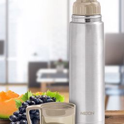 Milton Grey Glassy 500 Thermosteel Bottle with Drinking Cup Lid 500 ml-49