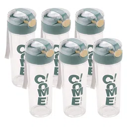 Kuber Industries Transparent & Grey 6 Pieces Printed Water Bottle 420 ml-15