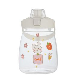 GUCHIGU Kids White & Pink Printed Sipper Water Bottle With Straw-1.2 L-31