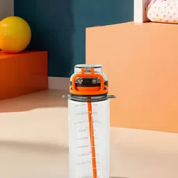 Kuber Industries Black & Orange Single Plastic Printed Water Bottle-picture-20