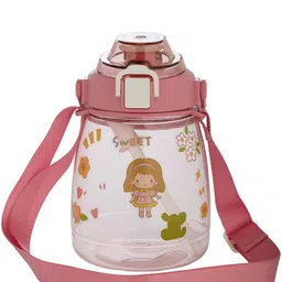 GUCHIGU Kids Pink & Transparent Printed Sipper Water Bottle - 1200 ML-image-35