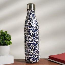 Living scapes by Pantaloons Blue & White Stainless Steel Printed Water Bottle 750ml-image-13