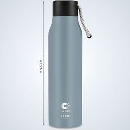 CLAY CRAFT Grey & Black Stainless Steel Double Wall Vacuum Water Bottle 700ml-image-23
