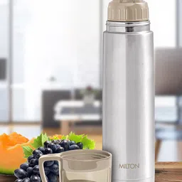 Milton Grey Glassy 750 Thermosteel 24 Hours Hot & Cold Bottle with Drinking Cup Lid 750 ml-40
