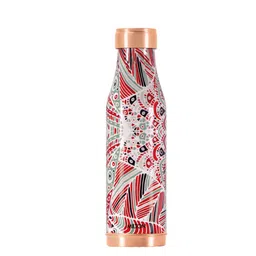 Milton Red & White Copper Charge Design Lacquer Coating Crafted Water Bottle - 930 ml-image-5