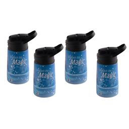 Kuber Industries Blue & Black 4 Pieces Printed Stainless Steel Water Bottle 350 ml-39