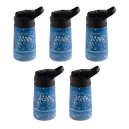 Kuber Industries Blue & White 5 Pieces Printed Stainless Steel Water Bottle 350 ml-83