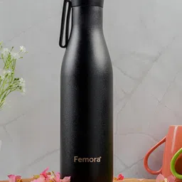 Femora Aspena Black & Silver-Toned Thermosteel Double Wall Vacuum Water Bottle 900 ml-image-39