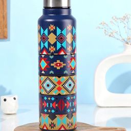 Happening Hippo Navy Blue & Red Printed Leak Proof Water Bottle 980 ml-36