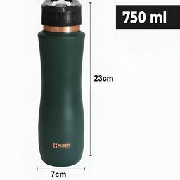 Kuber Industries Green & Gold-Toned Set of 2 Copper Solid Water Bottle-image-34