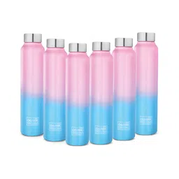 Classic Essentials Blue 6 Pieces Colourblocked Stainless Steel Water Bottles 1 L Each-image-14