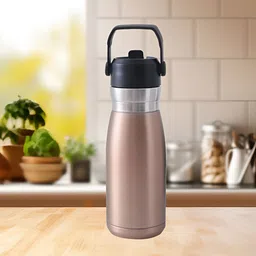 Kuber Industries Gold-Toned & Black Single Stainless Steel Solid Water Bottle-picture-47