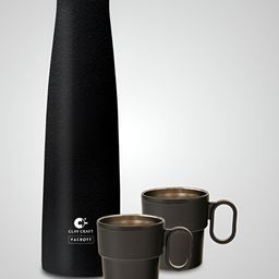 CLAY CRAFT Black 3 Pieces Stainless Steel Single Wall Vacuum Water Bottle & Mugs 900ml-image-26