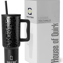HOUSE OF QUIRK Black & White Stainless Steel Printed Double Wall Vacuum Water Bottle 1.2 L-36
