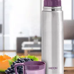 Milton Purple Glassy 1000 Thermosteel Bottle with Drinking Cup Lid 1 Litre-17