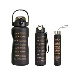 WELOUR Black & Yellow 3 Pieces Typography Printed Sipper Water Bottles 1 L-image-38