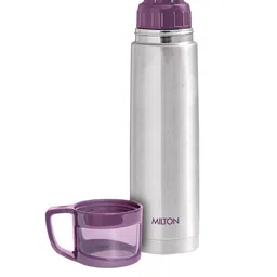 Milton Purple Glassy 1000 Thermosteel Bottle with Drinking Cup Lid 1 Litre image 3