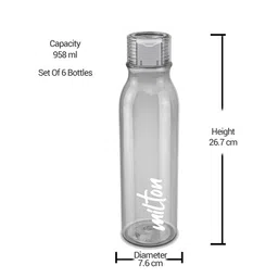 Milton Set of 6 BPA Free Leak Proof Name Tag Pet Water Bottles 1 Litre Each image 3