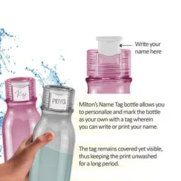 Milton Set Of 2 Name Tag Pet BPA Free Leak Proof Water Bottles 1 Litre image 2
