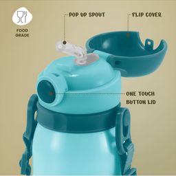 Milton Blue Companion 450 Insulated Click Open Flip Lid Water Bottle with Straw 435 ml image 3