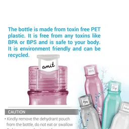 Milton Set of 6 BPA Free & Leak-Proof Name Tag Water Bottles 1L each image 5