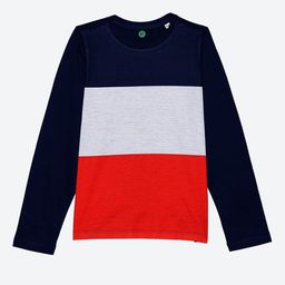 YK Boys Navy Blue & Grey Colourblocked T-shirt-image-91