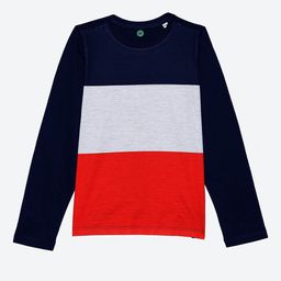 YK Boys Navy Blue & Grey Colourblocked Striper T-shirt-image-70