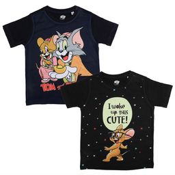 Tom & Jerry by Wear Your Mind Boys Pack Of 2 Navy Blue & Black Tom & Jerry Printed T-shirt-22