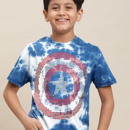 Kids Ville Boys Captain America Printed Pure Cotton Tshirt-image-100