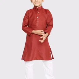 Maharaja Boys Mandarin Collar Straight Kurta with Pyjamas-47