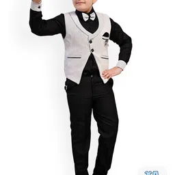 BAESD Boys Striped 3-Piece Single-Breasted Suit-image-45