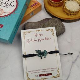 EL REGALO Boys Unicorn Charm Rakhi With Greeting Card Roli & Chawal-69