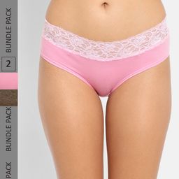 N-Gal Women Pack Of 2 Solid Hipster Briefs-picture-18