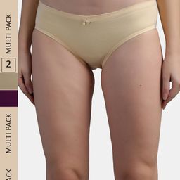 N-Gal Women Pack Of 2 Solid Hipster Briefs-image-4