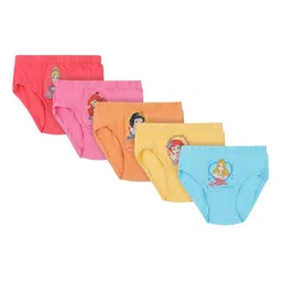 Bodycare Kids Girls Pack Of 5 Assorted Disney Princess Printed Cotton Hipster Briefs-7