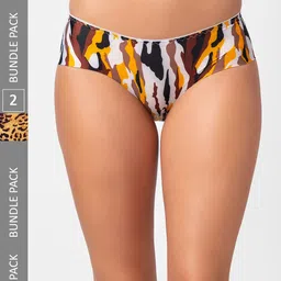 FashionRack Women Pack Of 2 Assorted Seamless Hipster Briefs-3